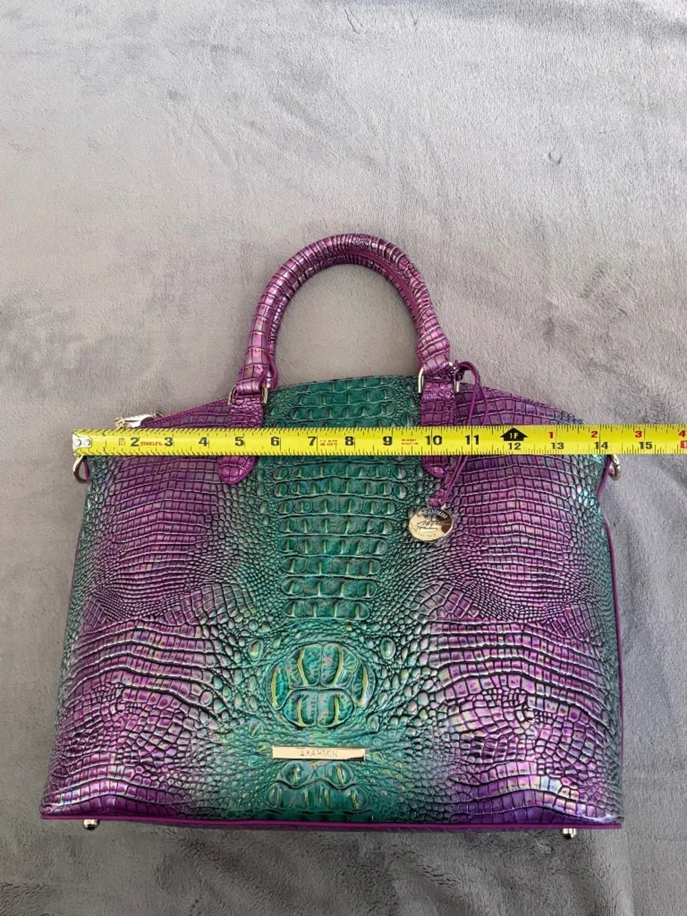 BRAHMIN Large Duxbury Hyacinth Ombre Mini Melbourne Leather Satchel Bag Purse - Picture 11 of 16